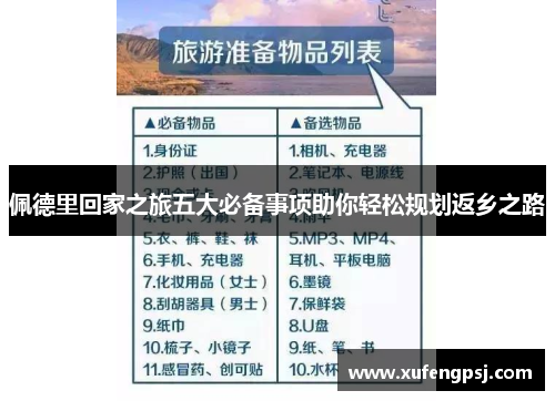 佩德里回家之旅五大必备事项助你轻松规划返乡之路